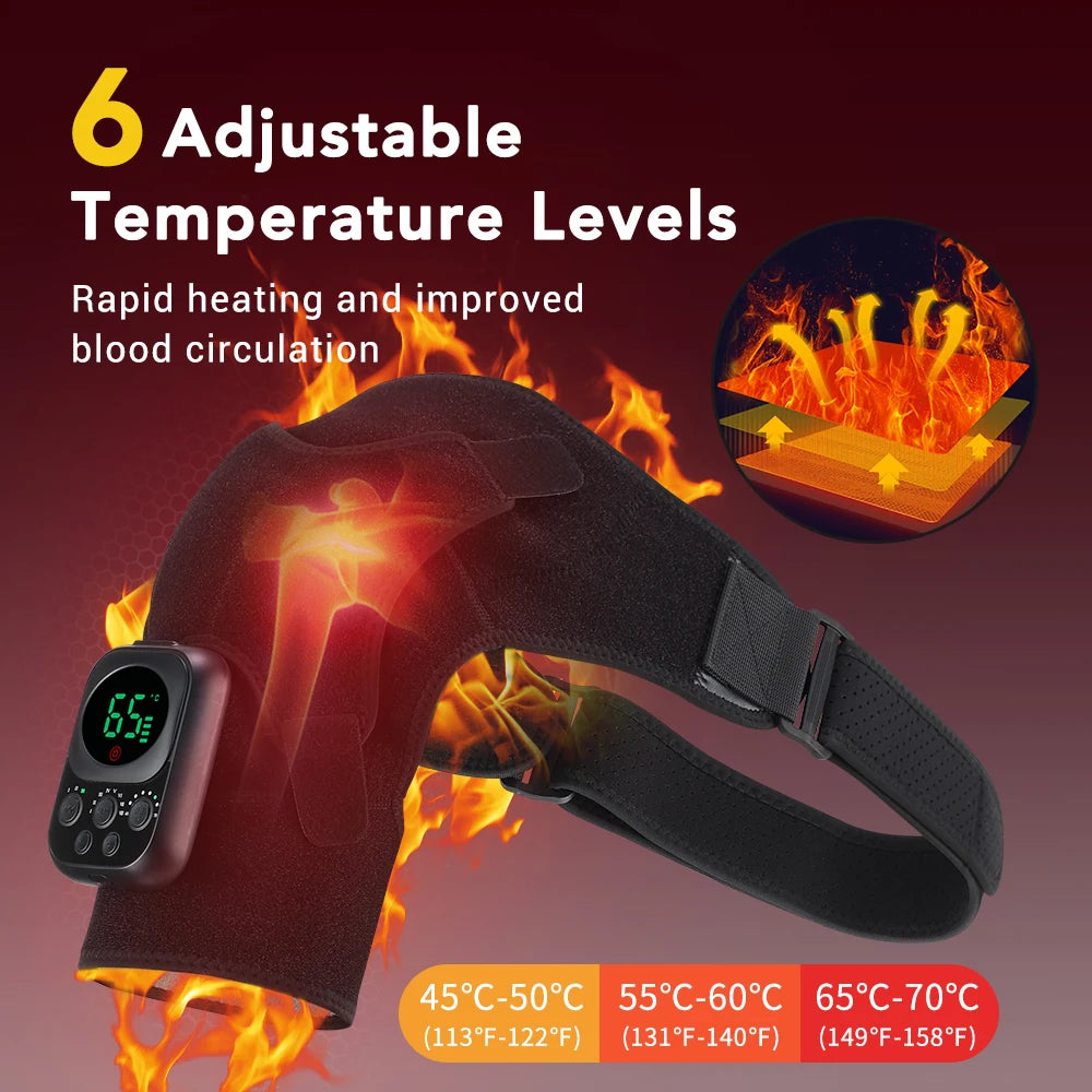 Wireless Shoulder & Knee Massager – Heating & Vibration Therapy