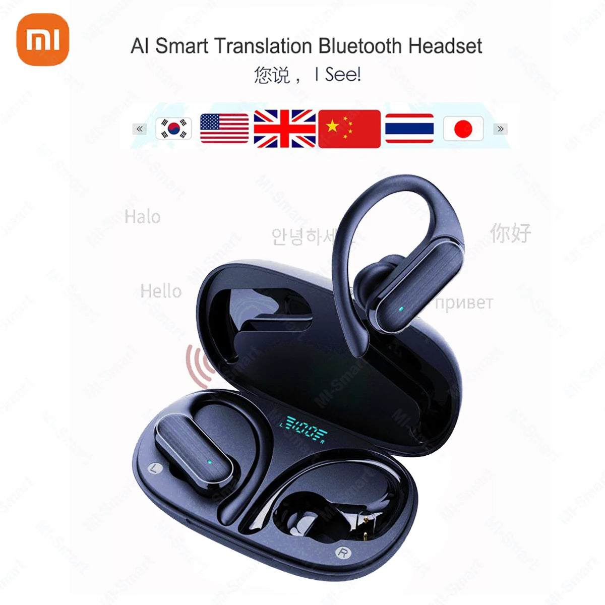 AI Wireless Headphones – Real-Time Language Translation & ENC Call Headset