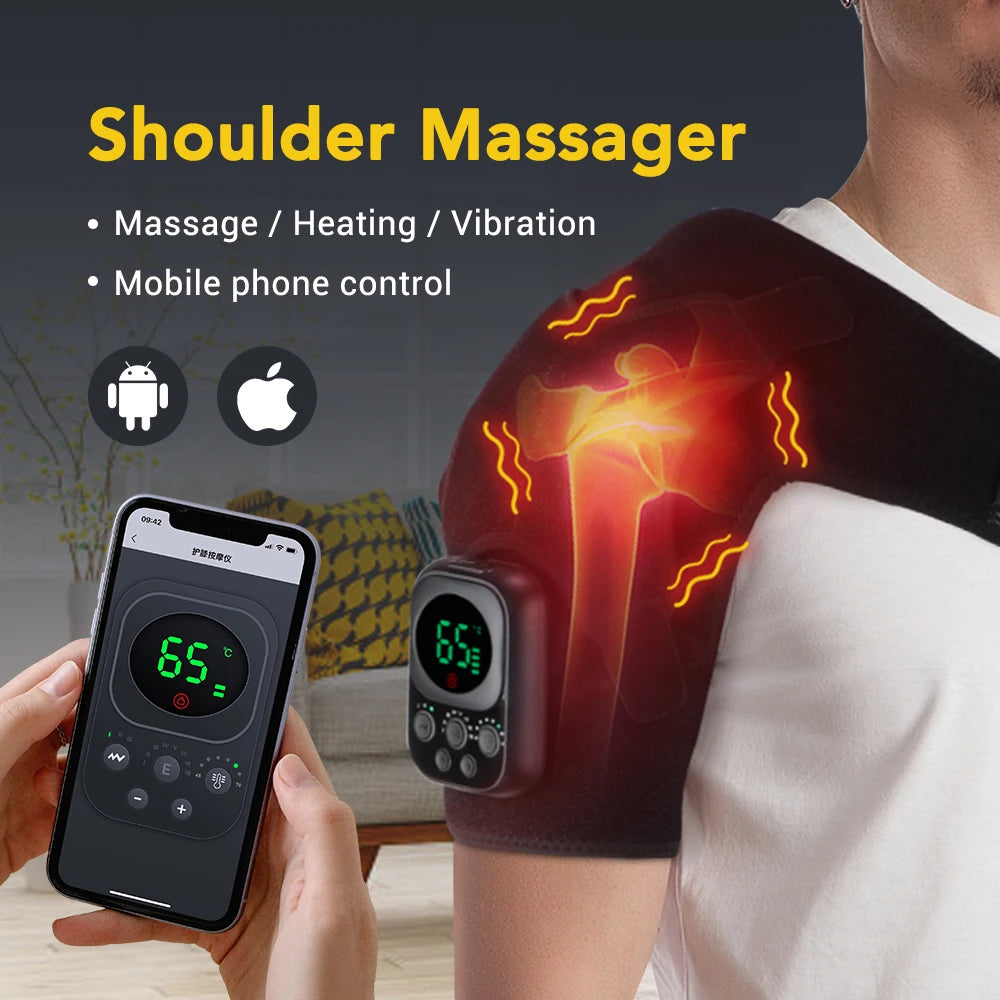 Wireless Shoulder & Knee Massager – Heating & Vibration Therapy